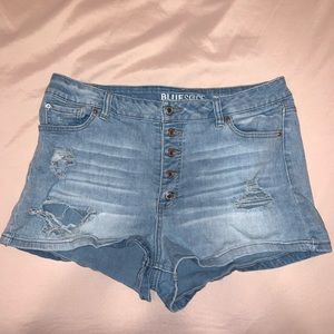 Blue spice ripped jean shorts perfect condition size 15 never worn